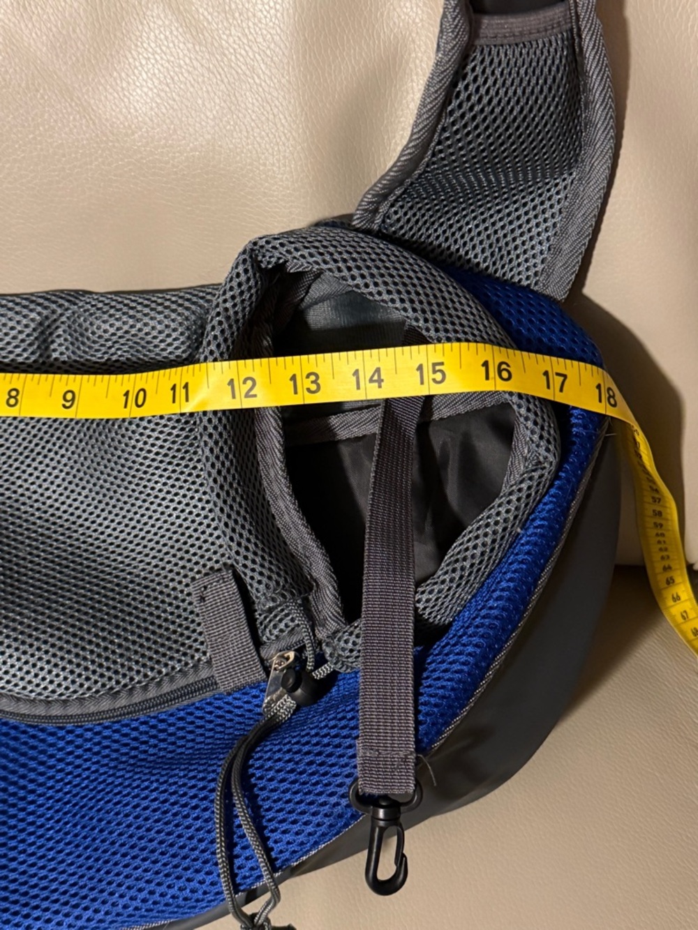 Gray & Blue Pet Sling Carrier - Comfortable Hands-Free Dog Travel Sling - Picture 5 of 13
